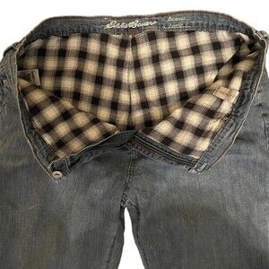 Eddie Bauer Flannel Lined Boyfriend Relaxed Jeans Womens Size 18 TALL